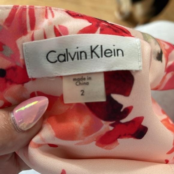 Calvin Klein Floral Pink Midi Dress - Picture 7 of 11